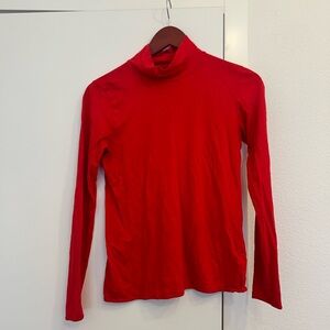 Anthropologie red turtle neck long sleeve